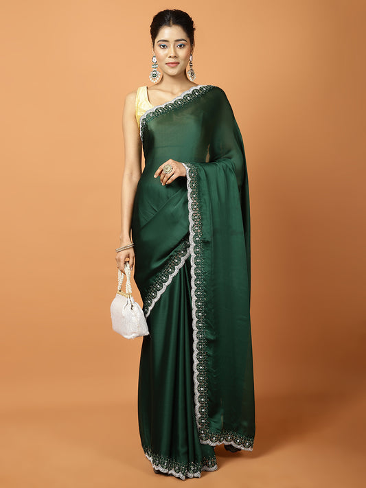 Stone Work Art Chiffon Saree