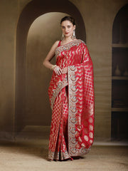Embroidered Dola Silk Saree