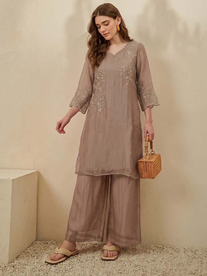 Mouse Printed Tissue Kurta Set