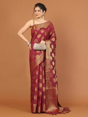 Zari Border Woven Art Silk Saree