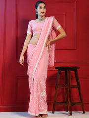 Embroidered Georgette Saree