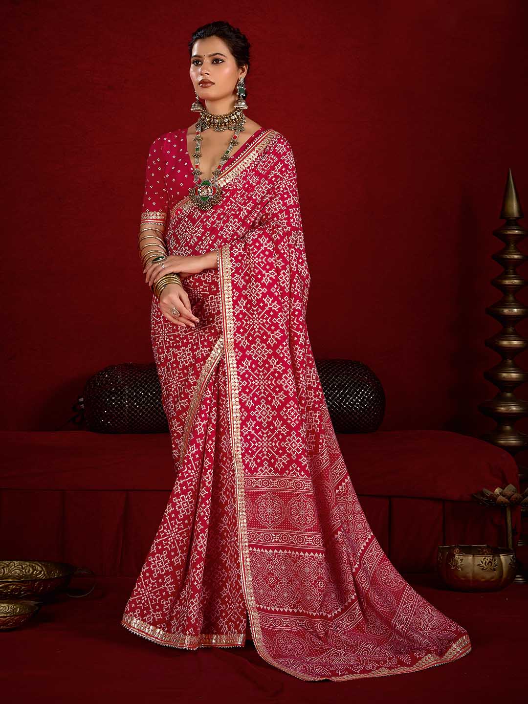 Gota Work Art Silk Saree