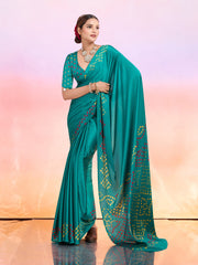 Printed Satin Saree