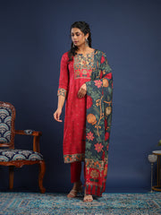 Printed Muslin Kurta With Pant & Dupatta