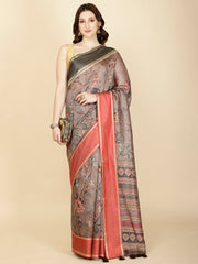 Digital Floral Printed Cotton Saree