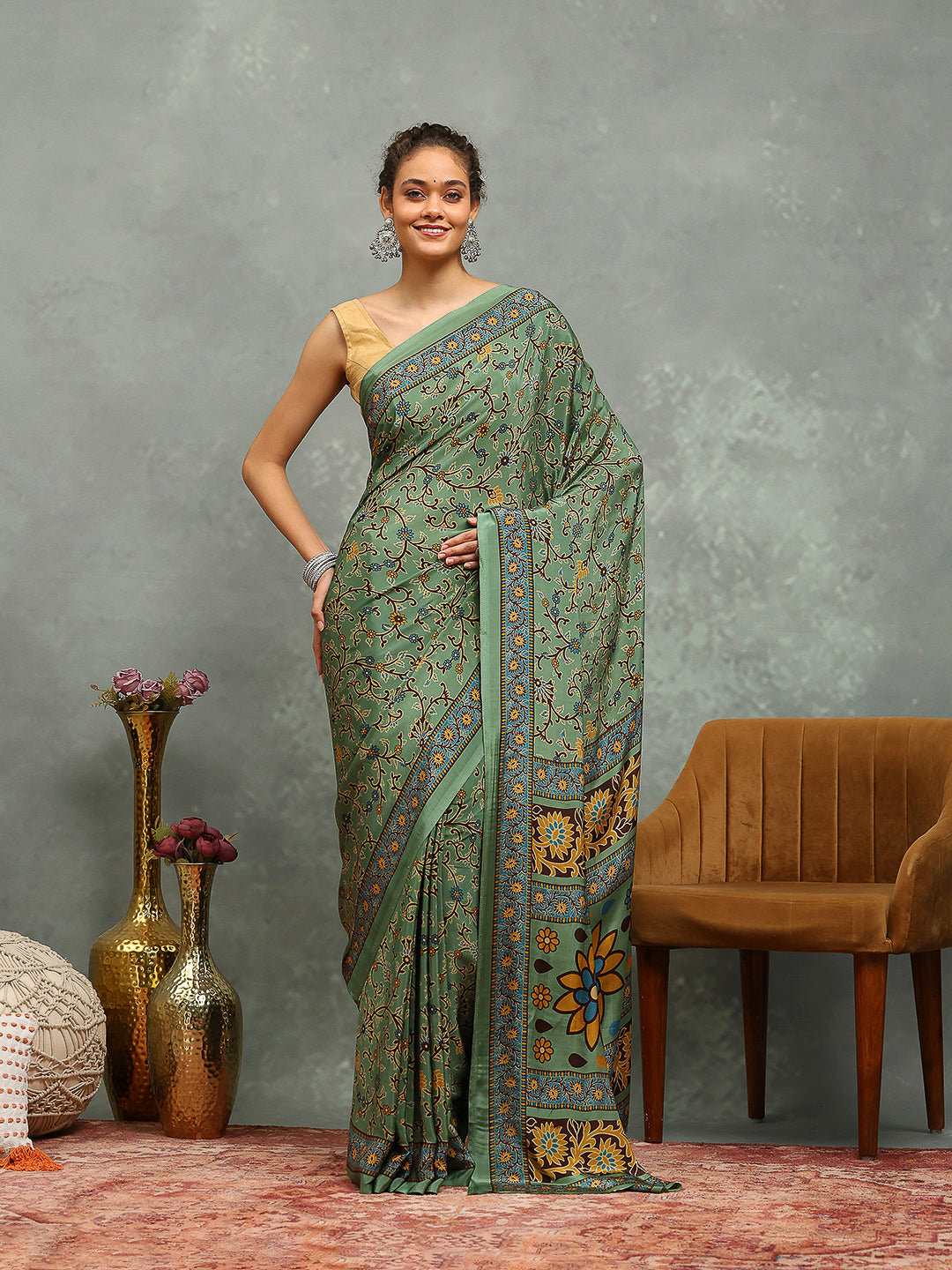 Digital Printed Crepe Saree