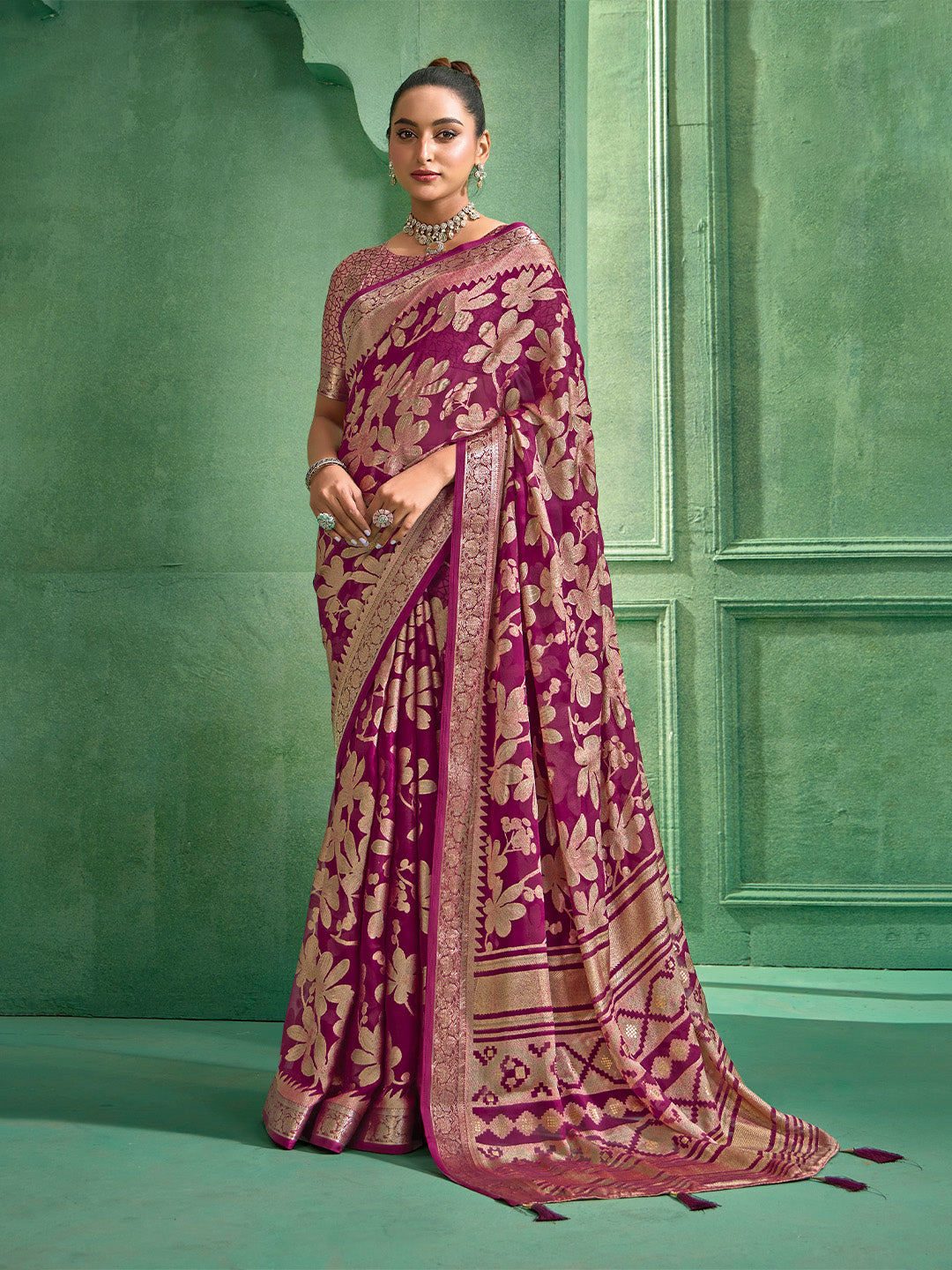 Woven Design Georgette Saree