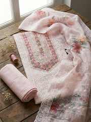 Embroidered Georgette Unstitched Suit With Pant