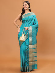 Zari Border Booti Woven Handloom Saree