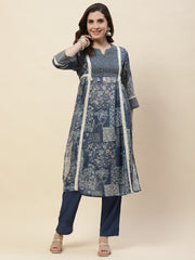 Printed Cotton Kurta With Pants