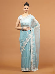 Stone Work Organza Saree