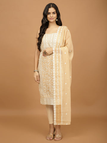 All Over Embroidered Chiffon Unstitched Suit With Dupatta