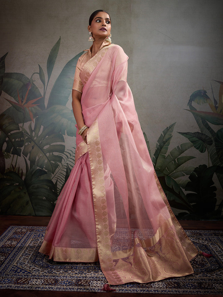 Woven Design Linen Blend Saree