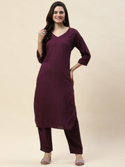 Plain Cotton Kurta With Pants