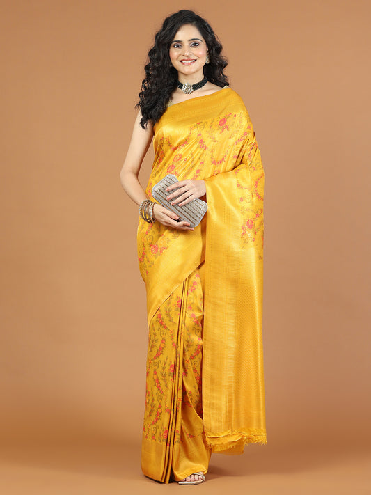 Border Zari Jaal Woven Handloom Saree