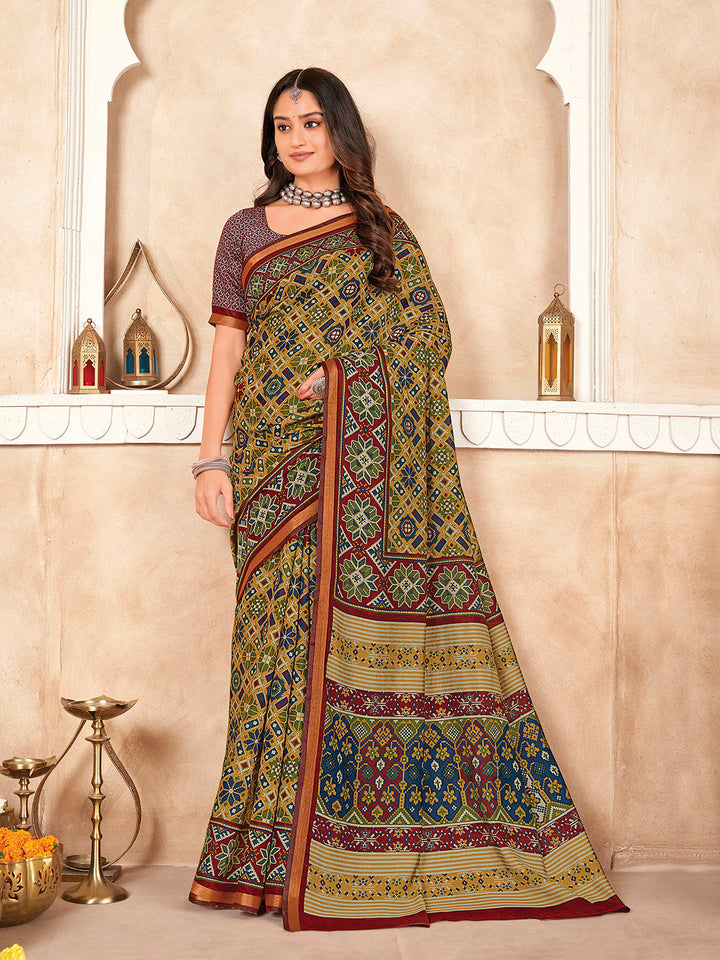 Printed Art Silk Saree