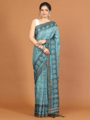 Digital Printed Tussar Woven Saree