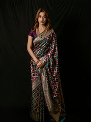 Woven Design Satin Saree