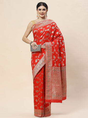 Zari Jaal Woven Art Silk Banarsi Saree