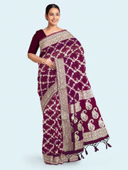 Zari Jaal Art Silk Woven Saree