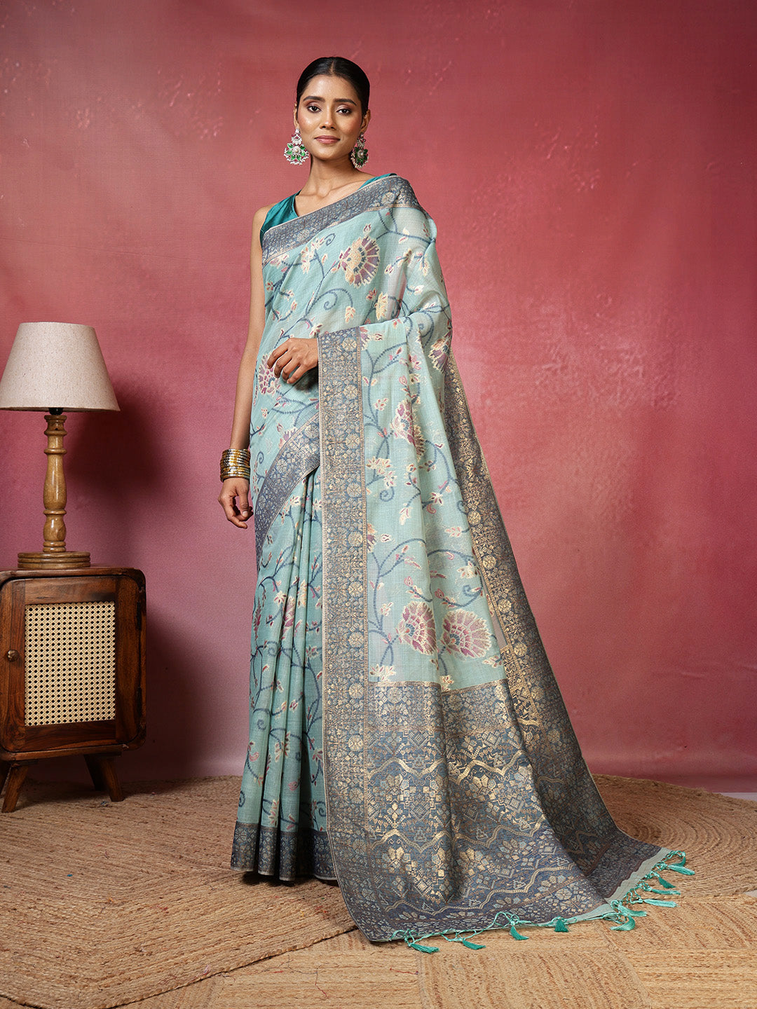 Zari Jaal Art Silk Woven Saree