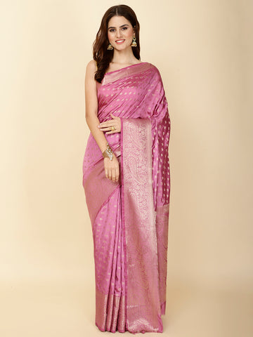 Zari Border Booti Woven Handloom Saree