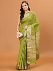 Zari Border Booti Woven Handloom Saree