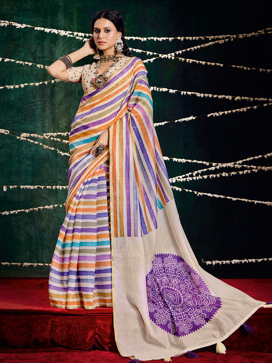 Digital Printed Art Silk Saree