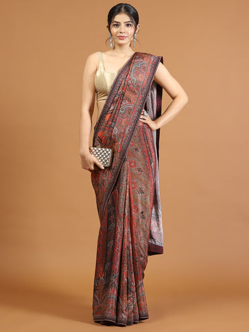 Digital Printed Crepe Saree