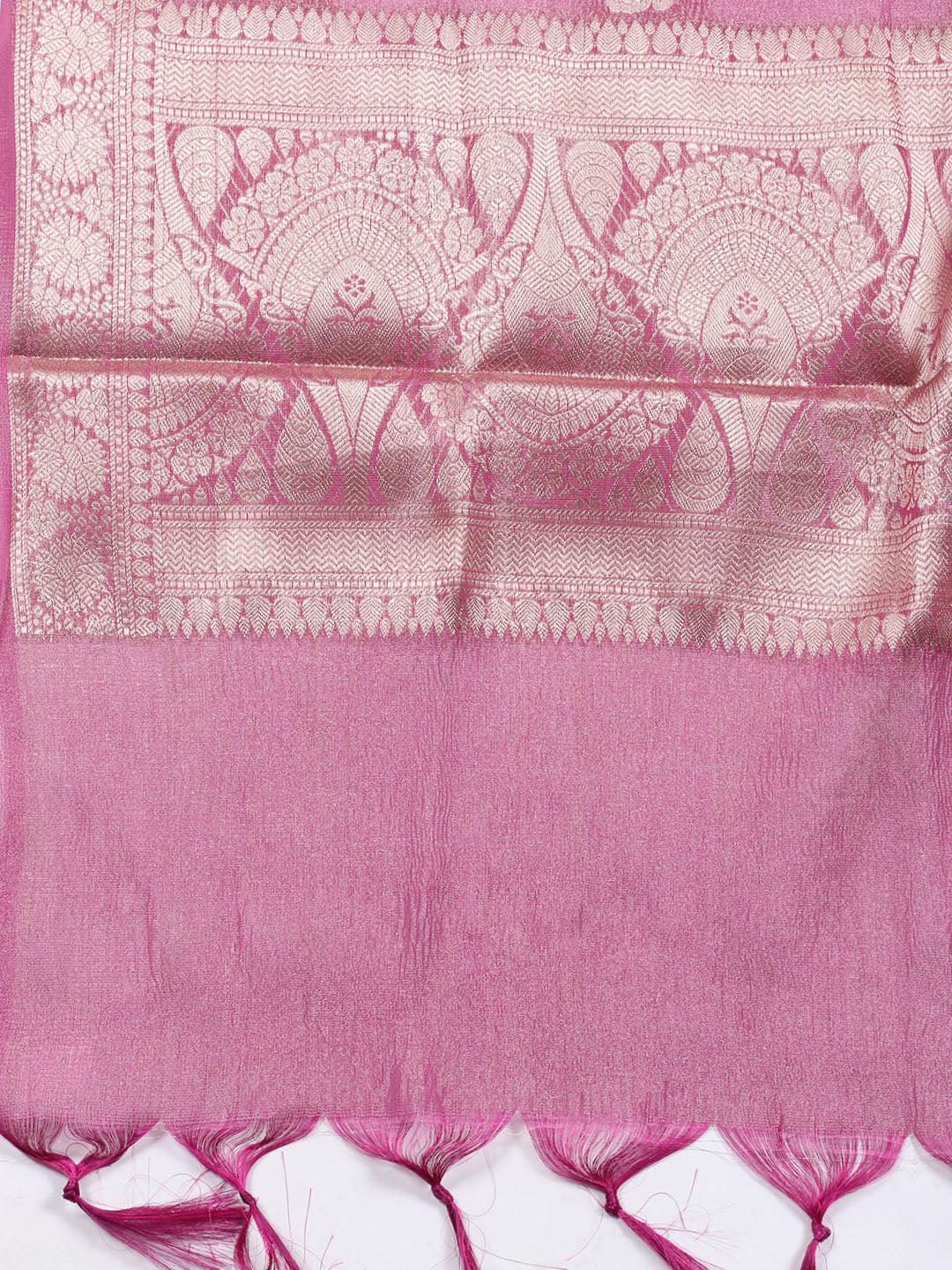 Neck Embroidered Tissue Unstitched Suit Piece With Dupatta
