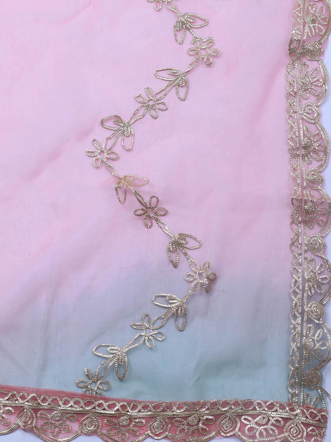 Neck Embroidery Chanderi Unstitched Suit With Dupatta