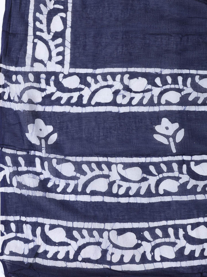 Printed Cotton Blend Unstitched Suit With Dupatta