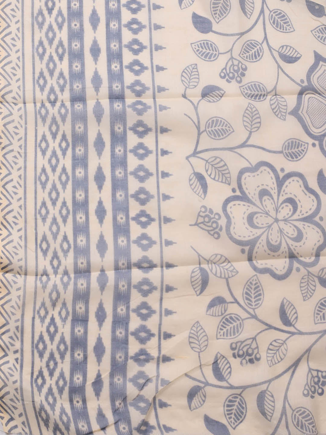 Printed Cotton Blend Unstitched Suit With Dupatta
