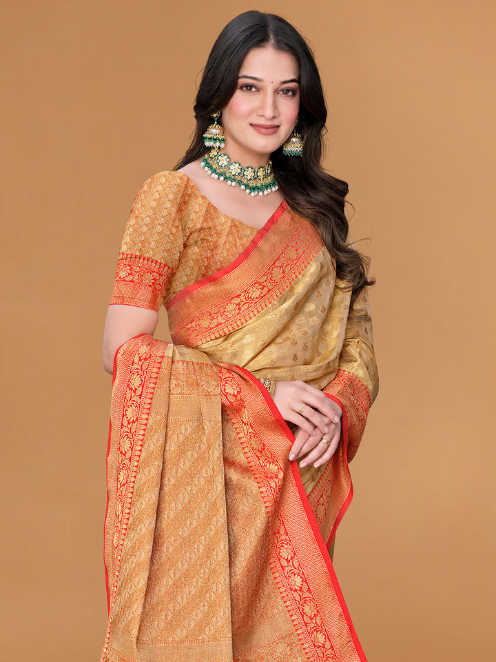 Zari Jaal Cotton Woven Saree
