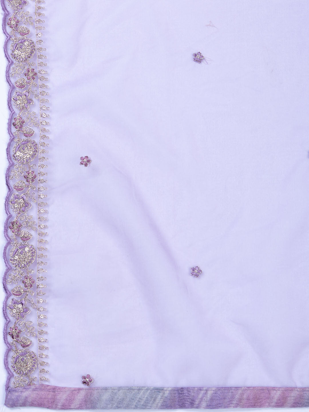 Neck Embroidery Tissue Unstitched Suit Piece With Dupatta