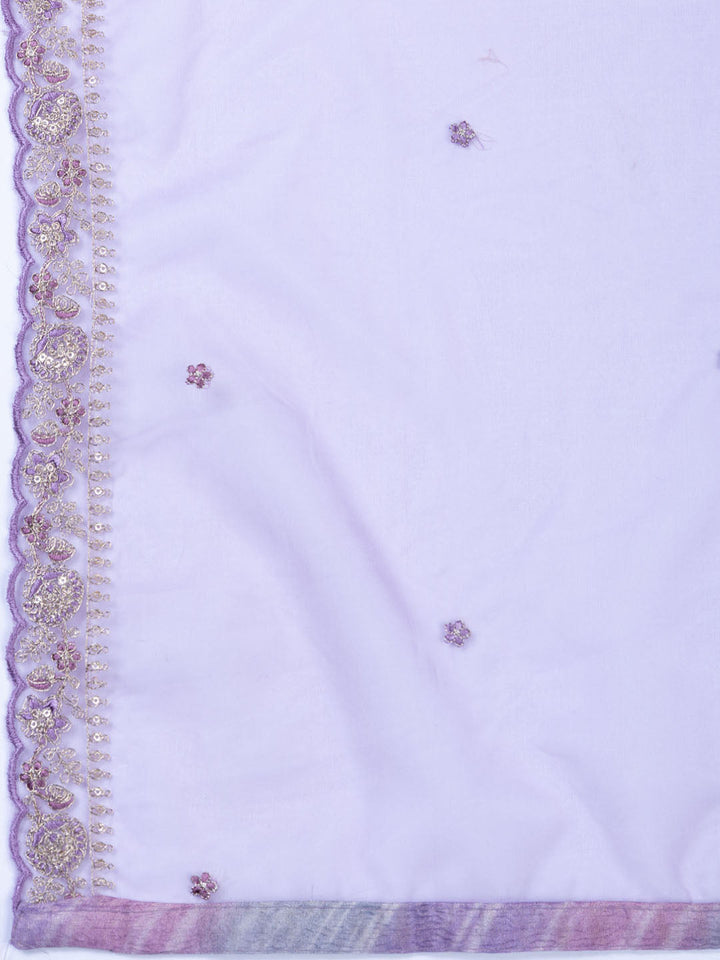 Neck Embroidery Tissue Unstitched Suit Piece With Dupatta