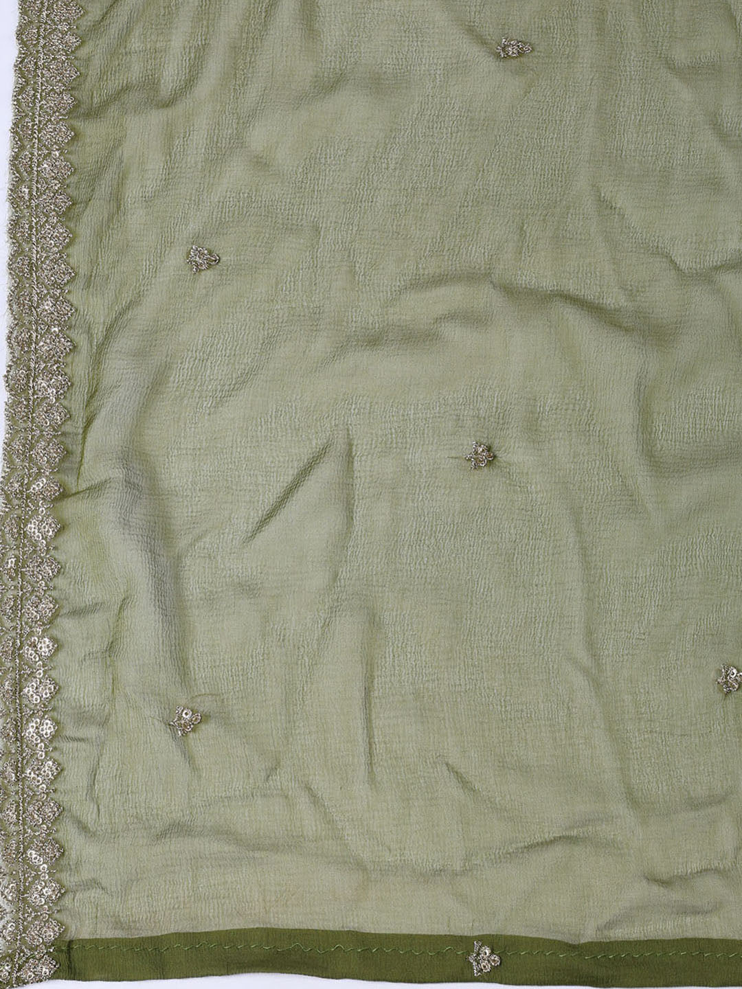 Neck Embroidered Tissue Unstitched Suit With Dupatta
