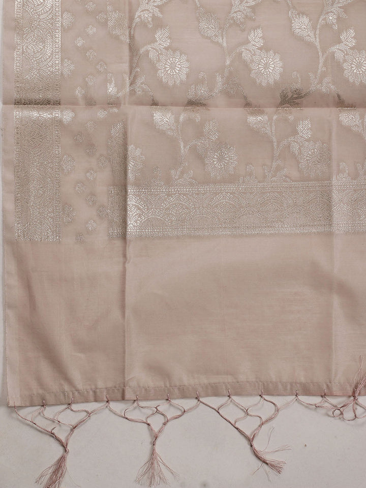 Woven Chanderi Unstitched Suit With Dupatta
