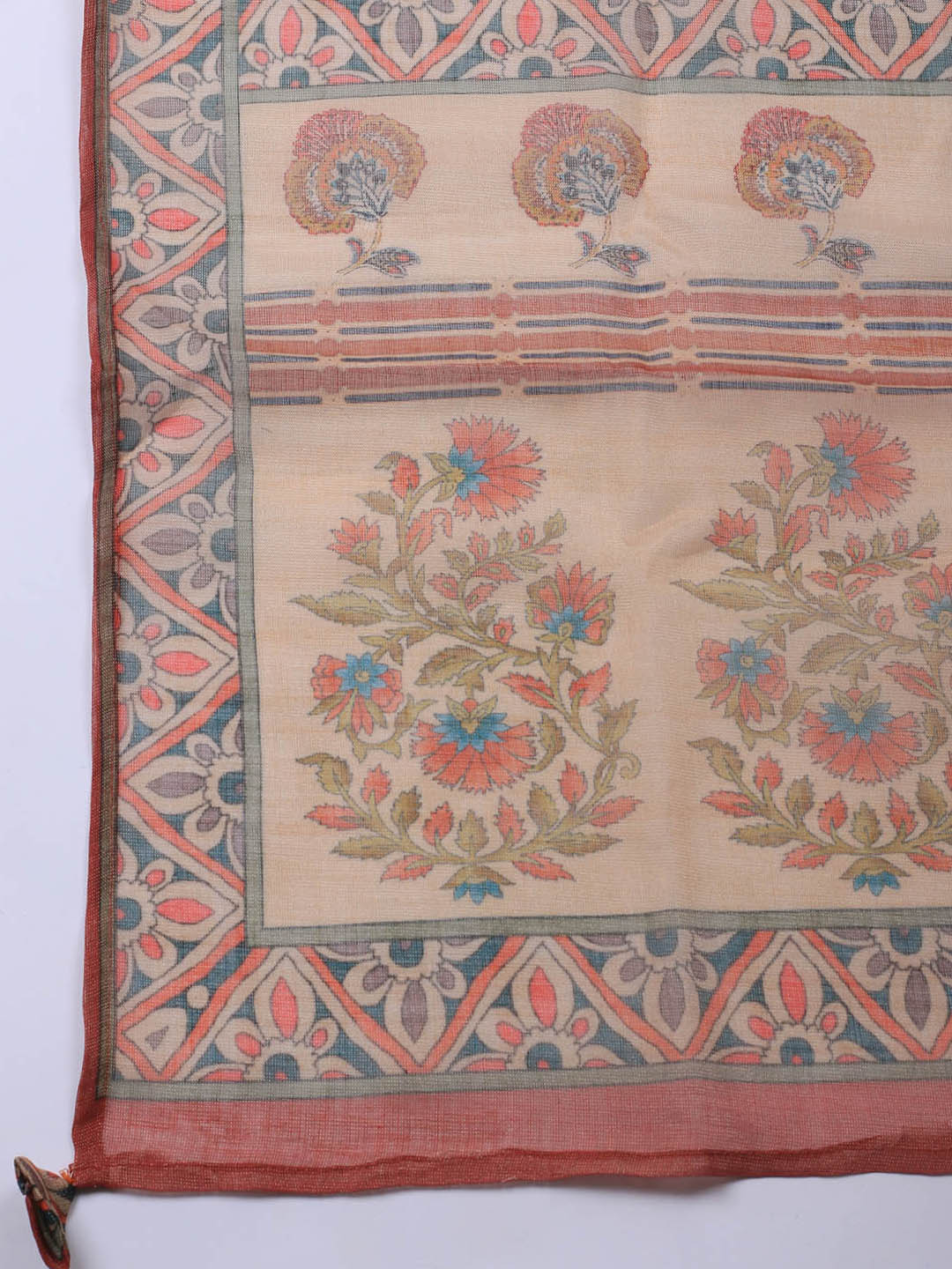 Embroidered Tissue Unstitched Suit Piece With Dupatta