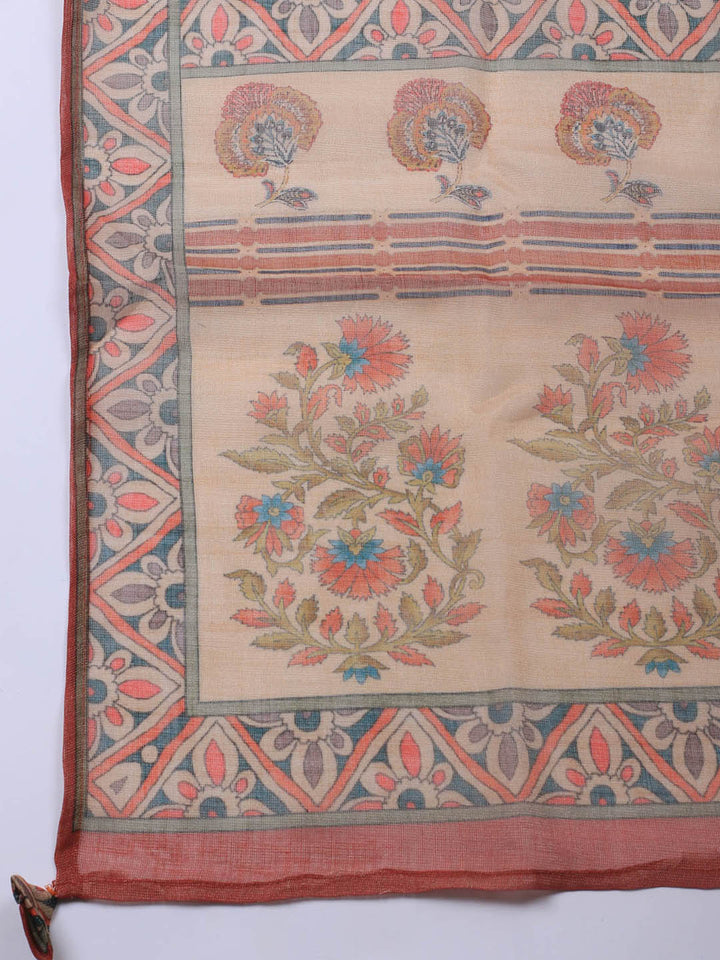 Embroidered Tissue Unstitched Suit Piece With Dupatta