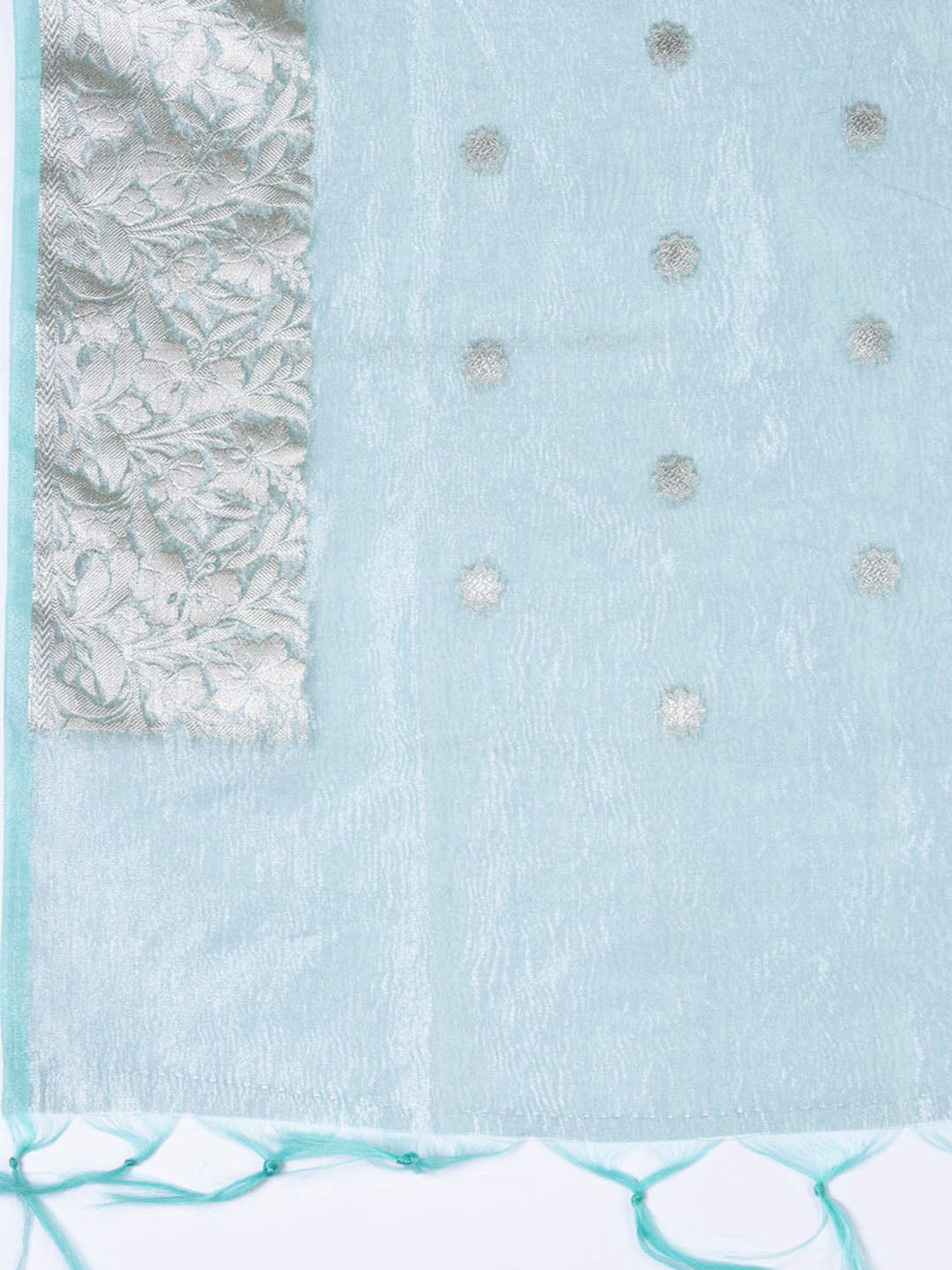 Neck Embroidered Tissue Unstitched Suit Piece With Dupatta