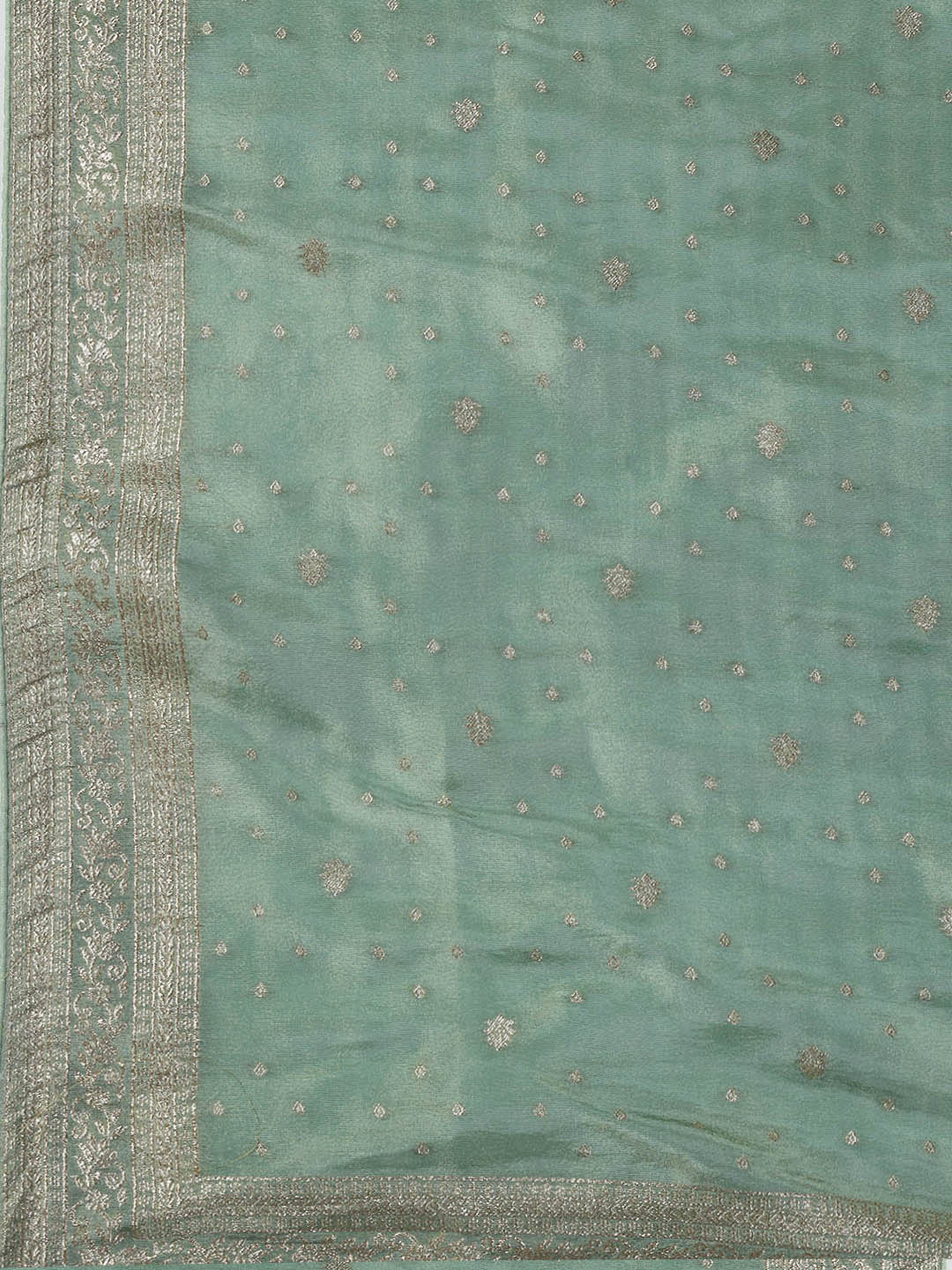 Embroidered Art Silk Unstitched Suit Piece With Dupatta