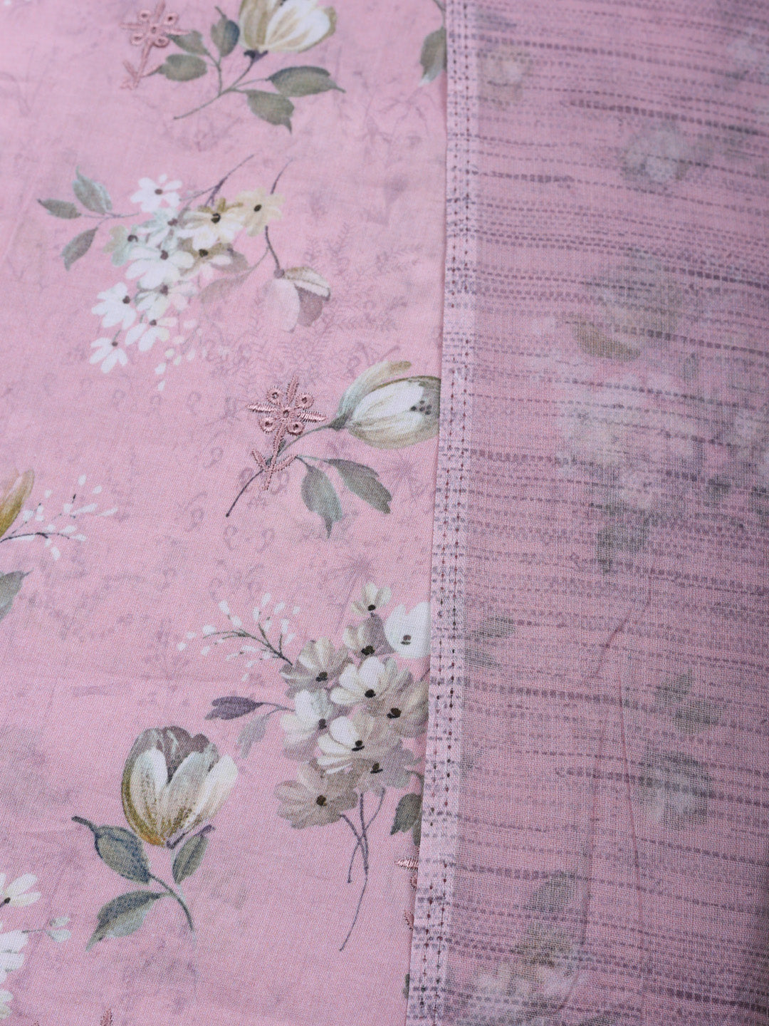 Embroidered Cotton Unstitched Suit With Pant &amp; Dupatta