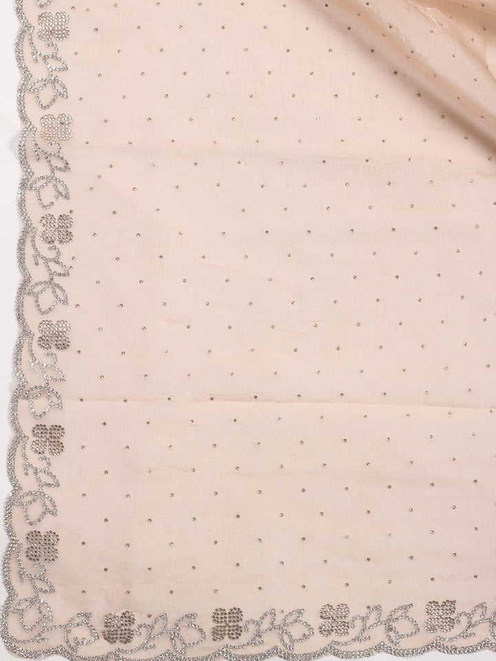 Stone Embroidery Organza Unstitched Suit Piece With Dupatta