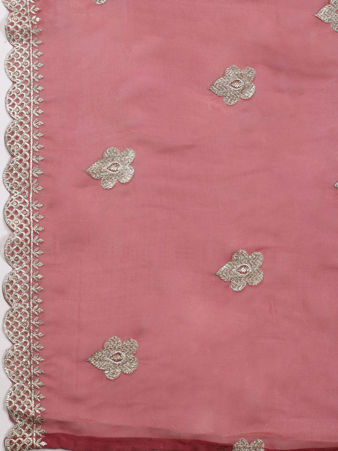 Neck Embroidered Tissue Unstitched Suit With Dupatta
