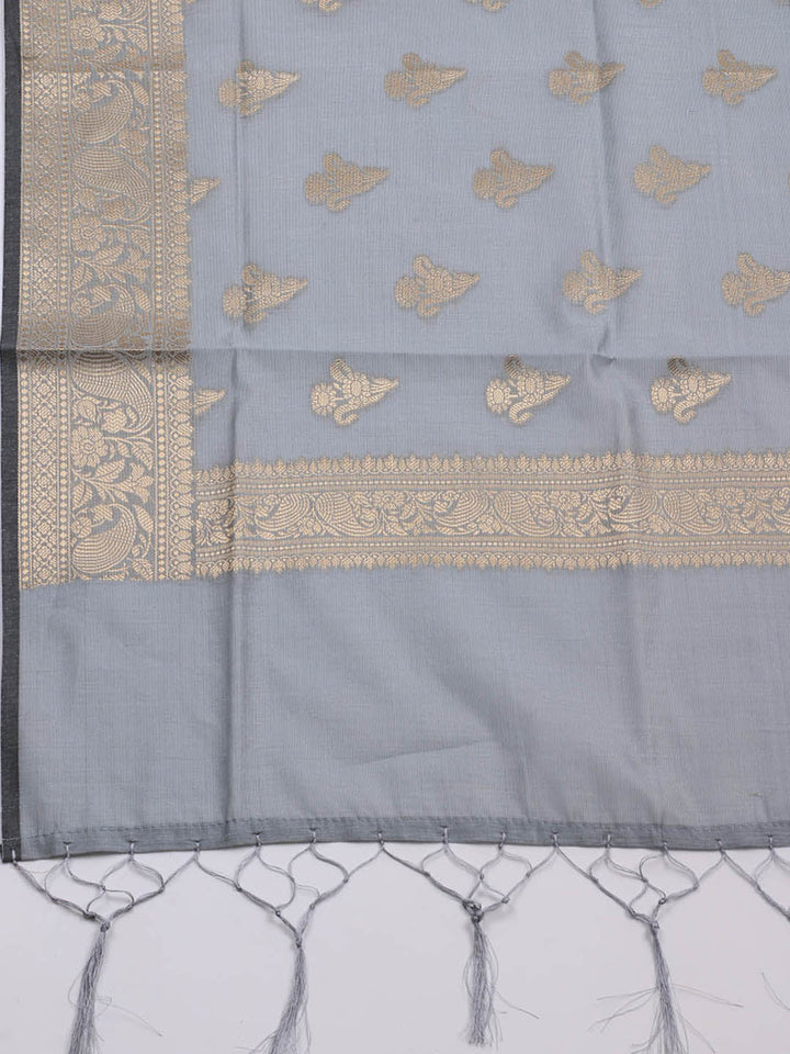 Woven Chanderi Unstitched Suit With Dupatta