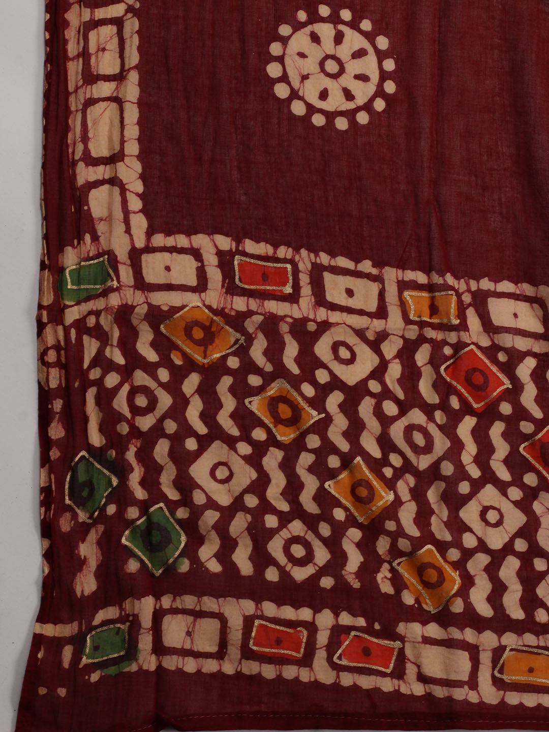 Printed Cotton Blend Unstitched Suit With Dupatta