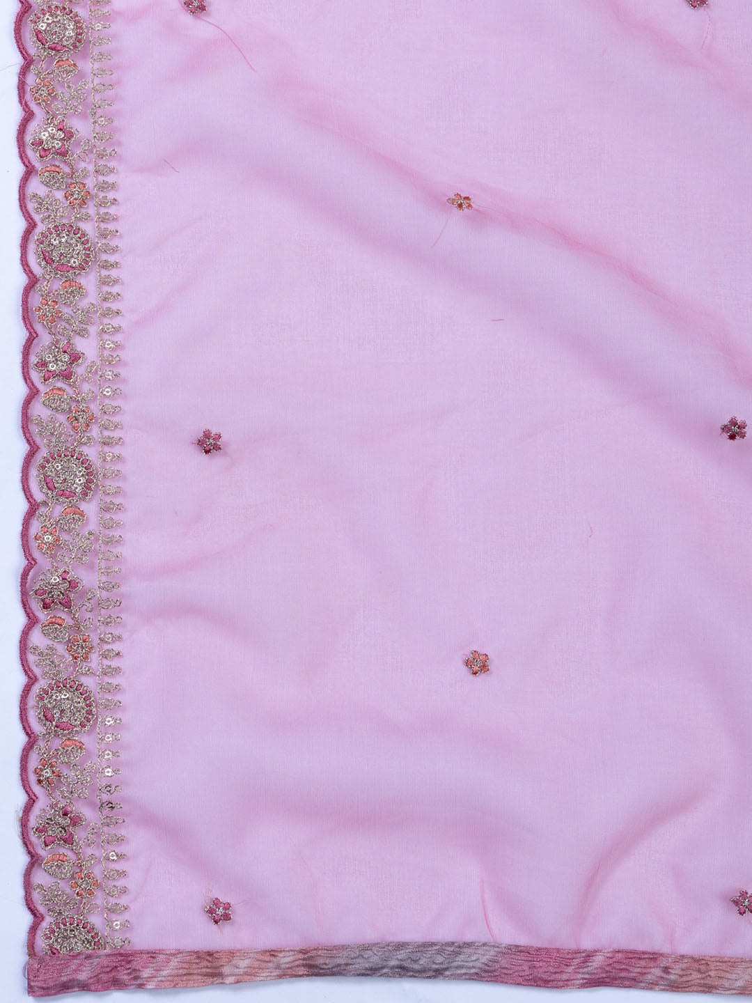 Neck Embroidery Tissue Unstitched Suit Piece With Dupatta