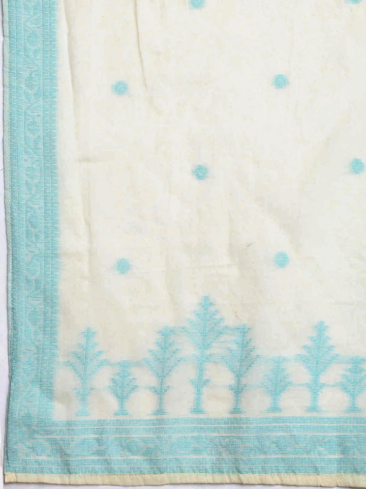 Neck Embroidery Cotton Blend Unstitched Suit With Dupatta