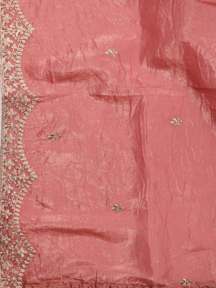 Embroidered Organza Unstitched Suit Piece With Dupatta